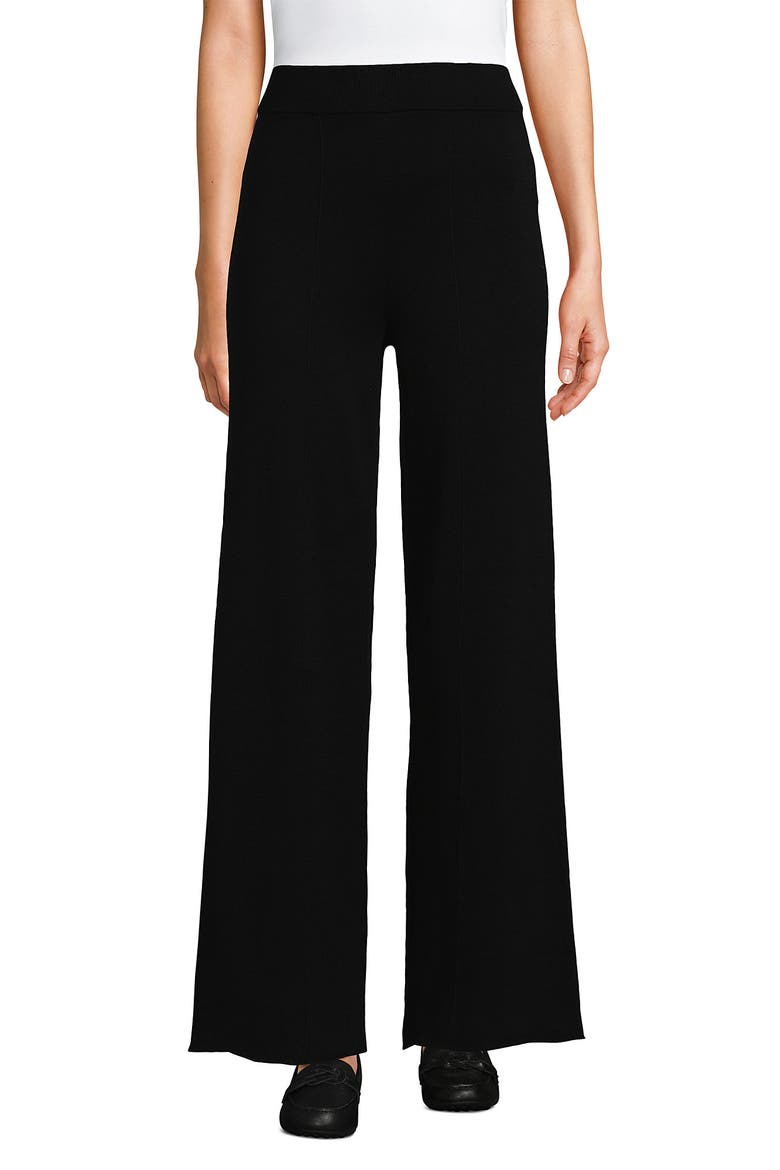 Fine Gauge Cotton Sweater Pants, Main, color, Black