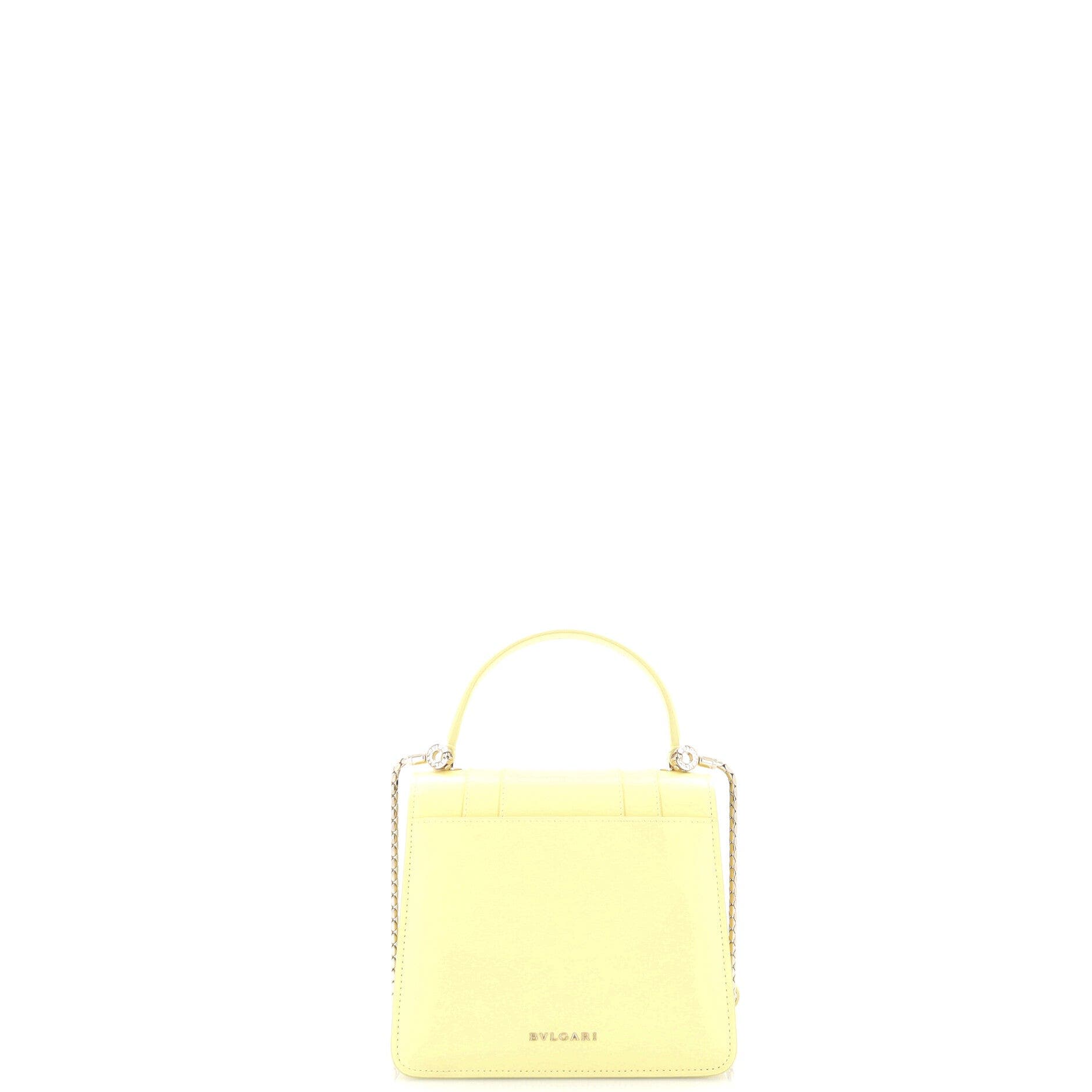 Serpenti Forever Top Handle Bag Leather Small, Alternate, color, Yellow