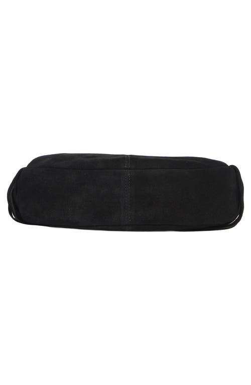 Lucky Brand Bran Nyra Suede Fringe Crossbody Bag In Black