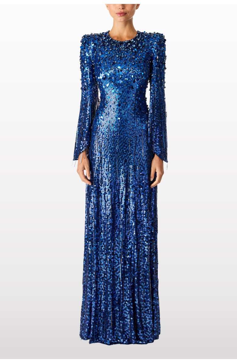 Jenny Packham Phara Dress, Alternate, color, Delta Blue