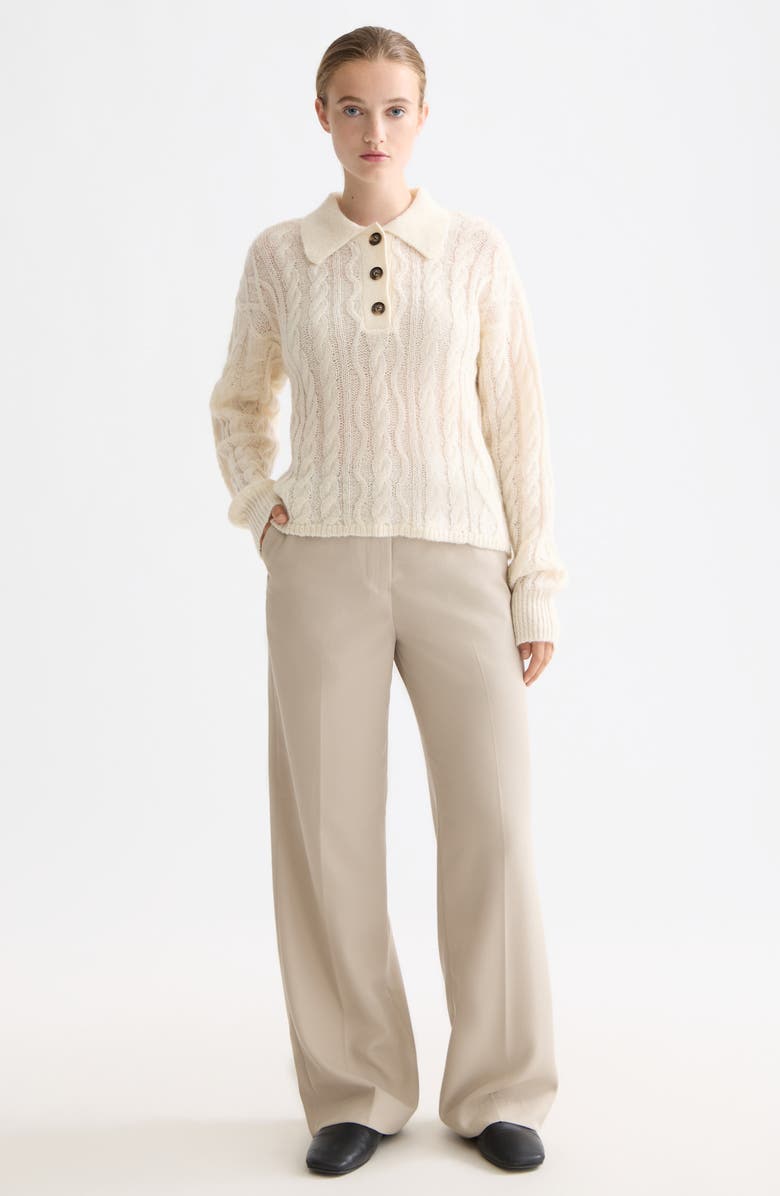 Scotch 
Soda Cable Knit Polo Sweater, Alternate, color, Eggnog