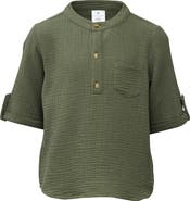 Snapper Rock Kids' Frankie Cotton Gauze Henley Top