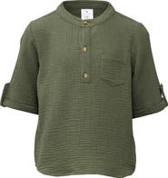 Snapper Rock Kids' Frankie Cotton Gauze Henley Top