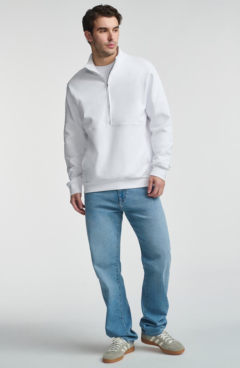 Mavi Jeans Half Zip Sweatshirt, Alternate, color, White