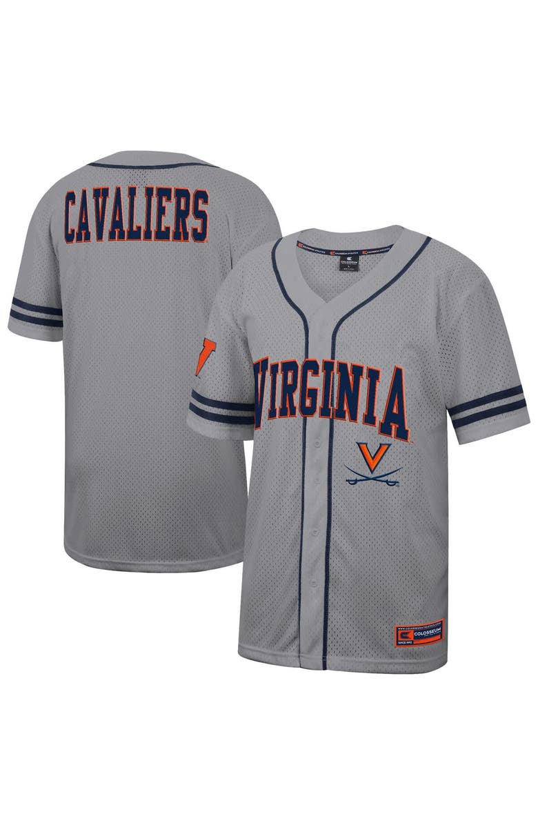 COLOSSEUM Men's Colosseum Gray Virginia Cavaliers Free Spirited Baseball Jersey, Main, color, Gray