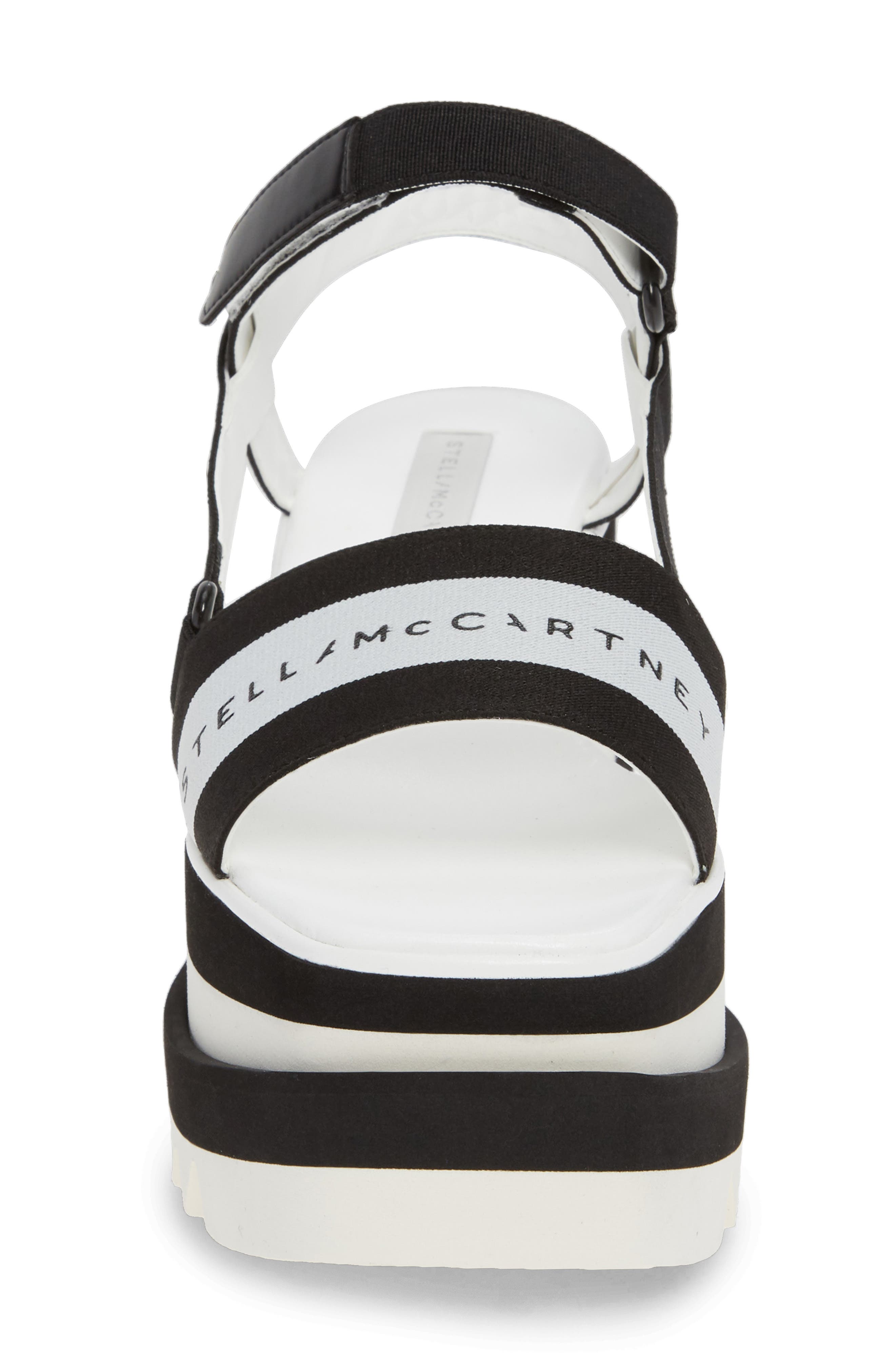 Stella McCartney Stripe Logo Platform Sandal, Alternate, color, 
