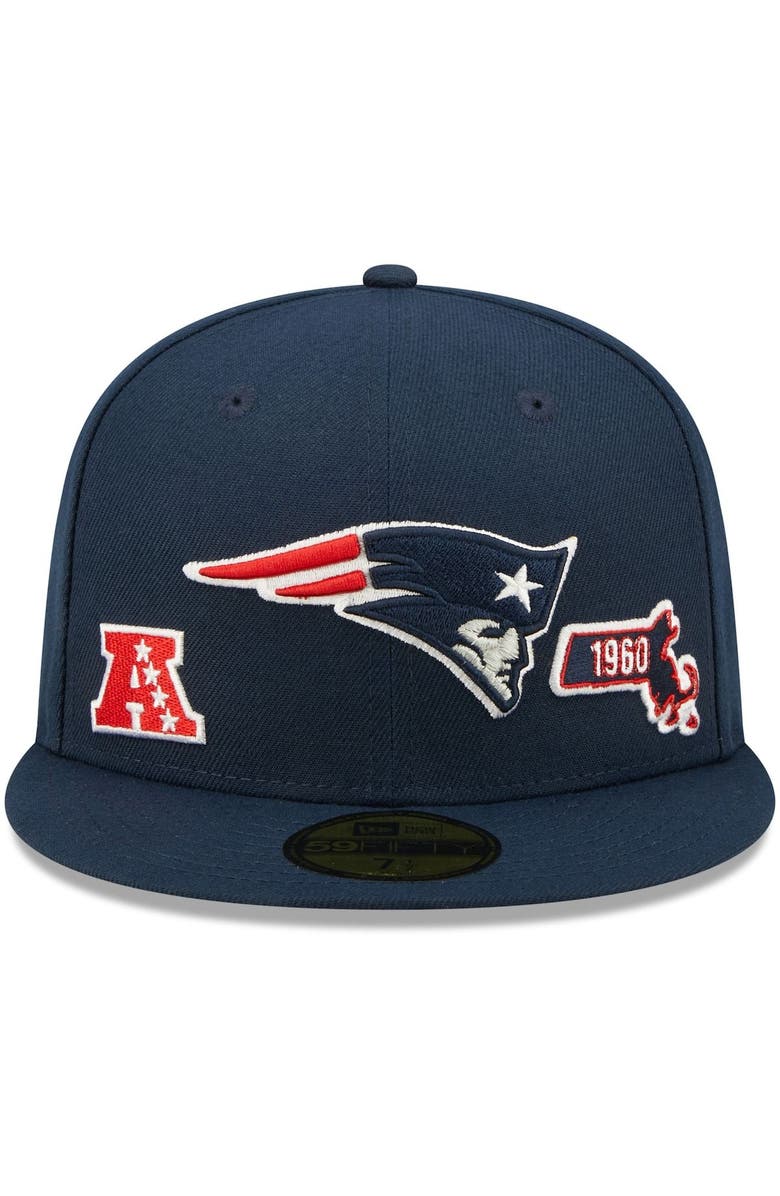 New Era Men's New Era Navy New England Patriots Identity 59FIFTY Fitted Hat, Alternate, color, 