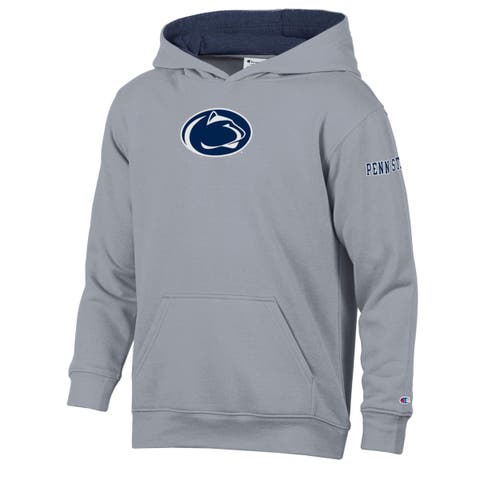 Youth Champion  Heather Gray/Navy Penn State Nittany Lions Volume Fleece Hoodie