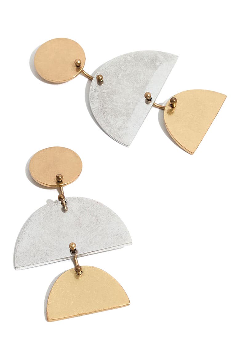 Sculpture Statement Earrings, Alternate, color, MIXED METAL