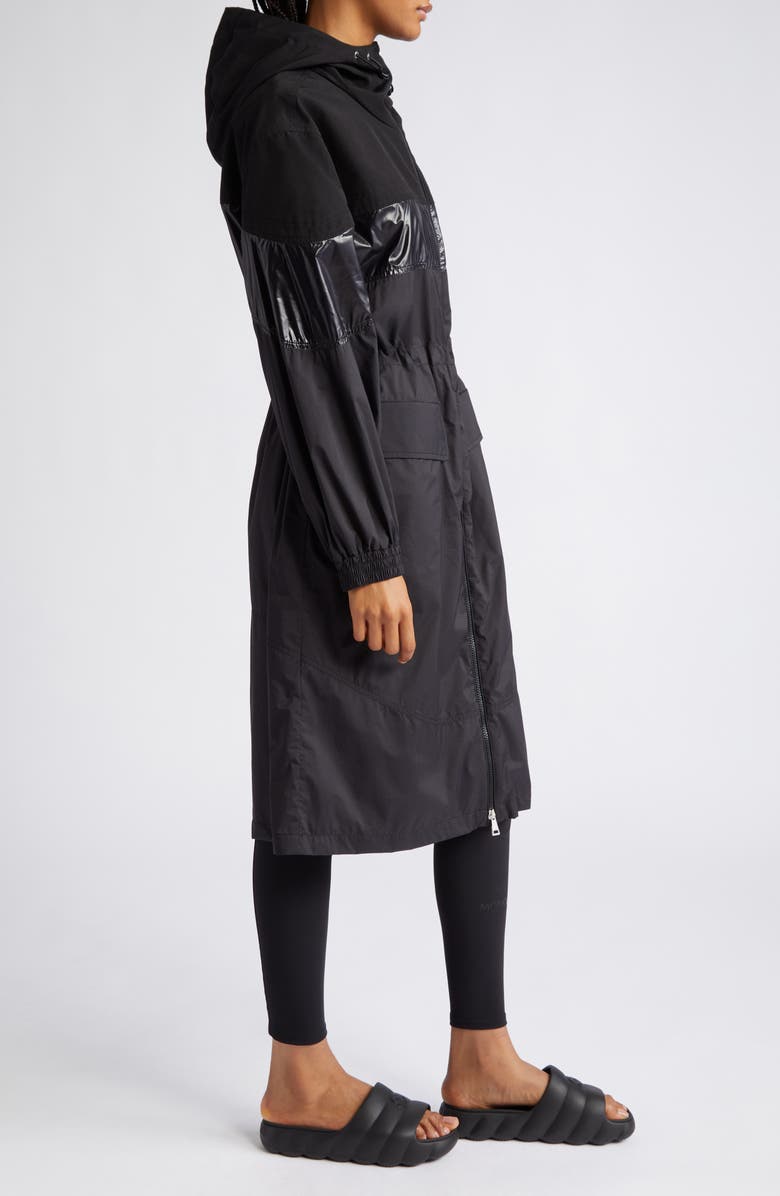 Moncler Elorn Mixed Media Long Coat, Alternate, color,