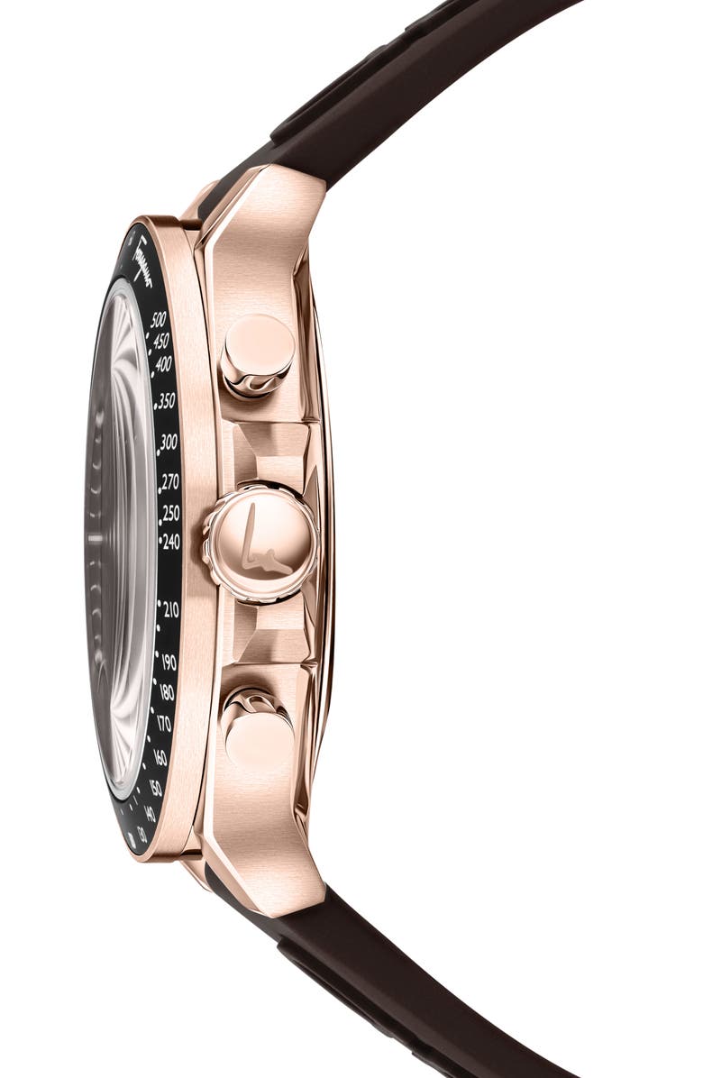 FERRAGAMO Silicone Strap Chronograph Watch, 43mm, Alternate, color, 