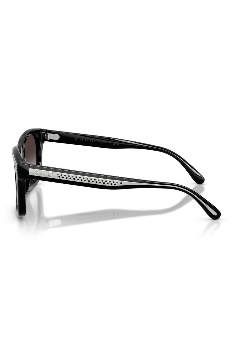 Gender Inclusive RL8237U 55mm Gradient Brown Square Sunglasses, Alternate, color, SHINY BLACK / GRADIENT GREY