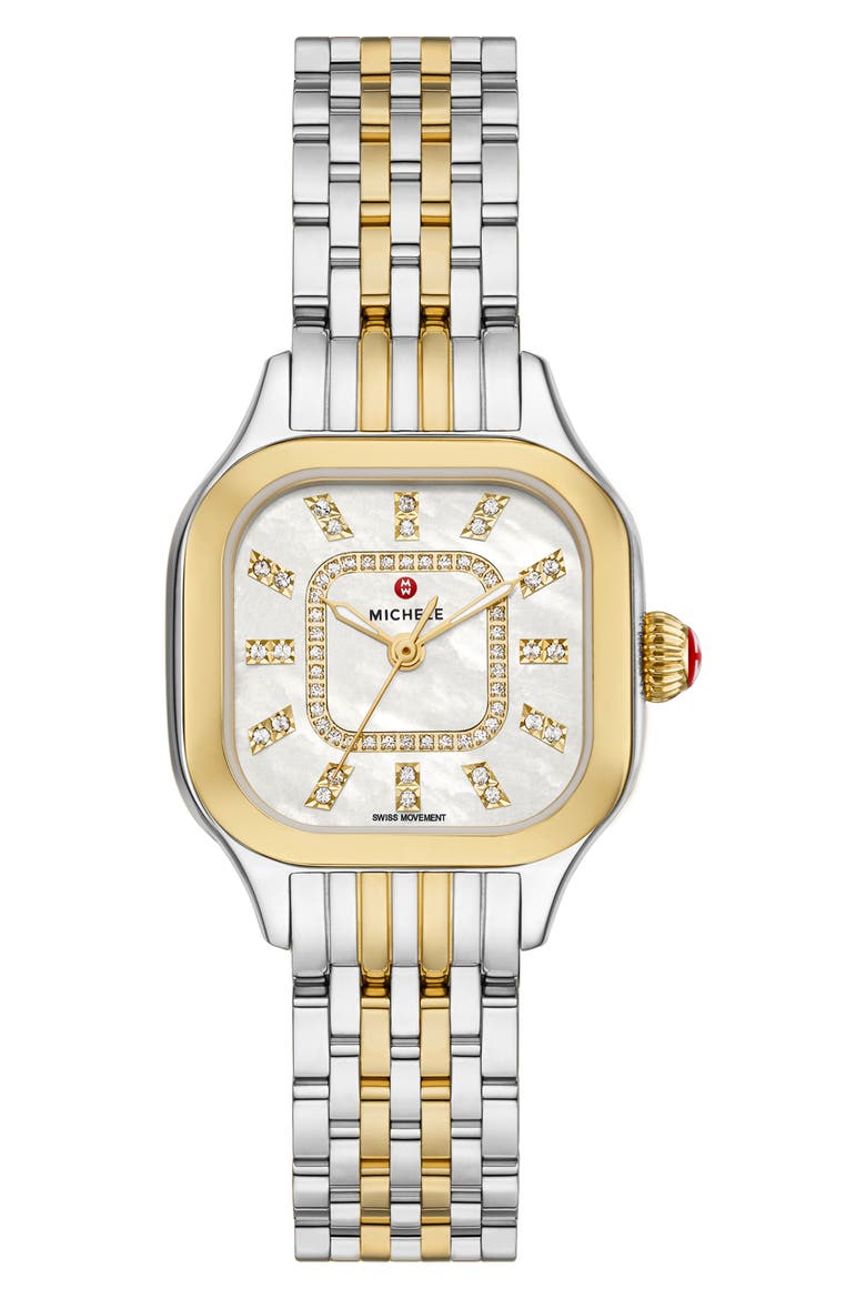 Meggie Diamond Dial Two-Tone Bracelet Watch, 29mm, Main, color, TWO TONE