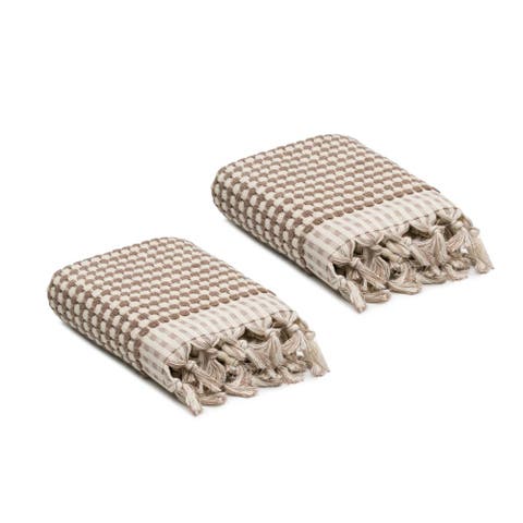 Dots Turkish Cotton Terry Hand Towels - Set of 2