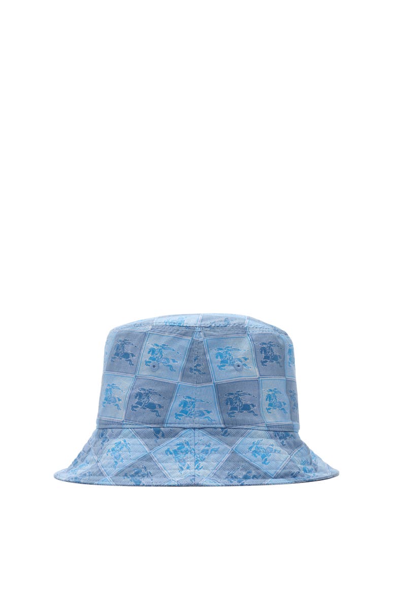 Burberry EKD Checkerboard  Cotton Bucket Hat, Alternate, color, Cornflower Blue