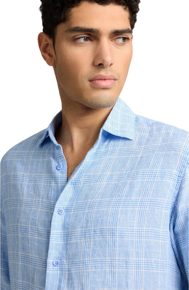 Onia Linen Long Sleeve Shirt, Alternate, color, Blue Multi