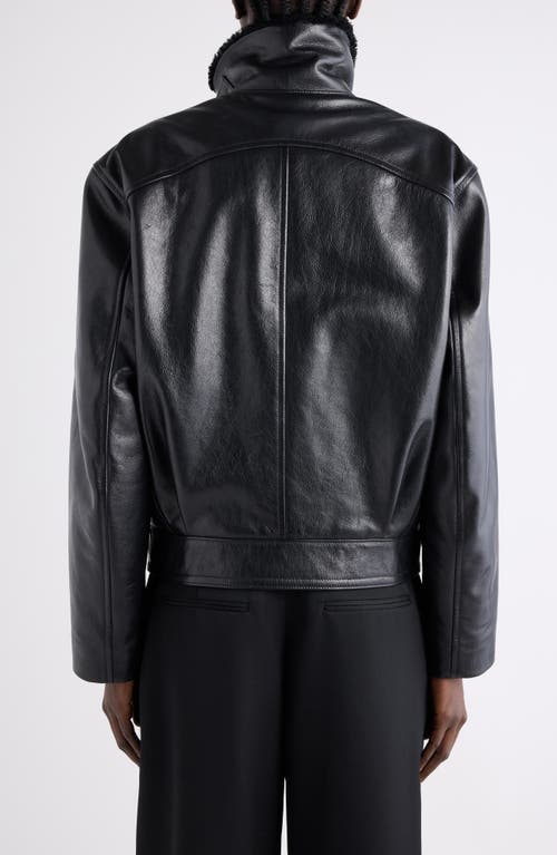 Isabel Marant Briyana Leather Moto Jacket With Faux Fur Trim In Black