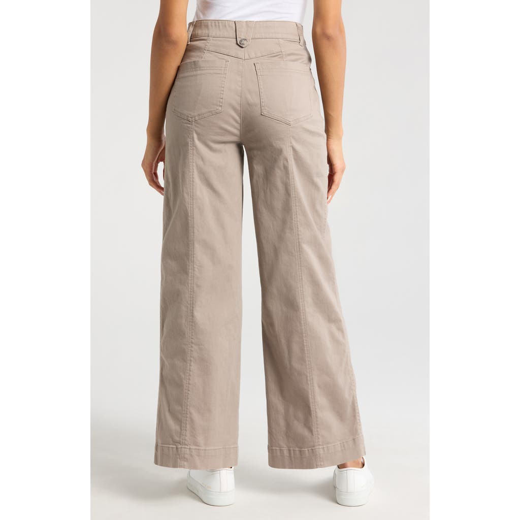 Wit & Wisdom 'ab'solution Skyrise High Waist Exposed Button Fly Wide Leg Pants In Moonrock