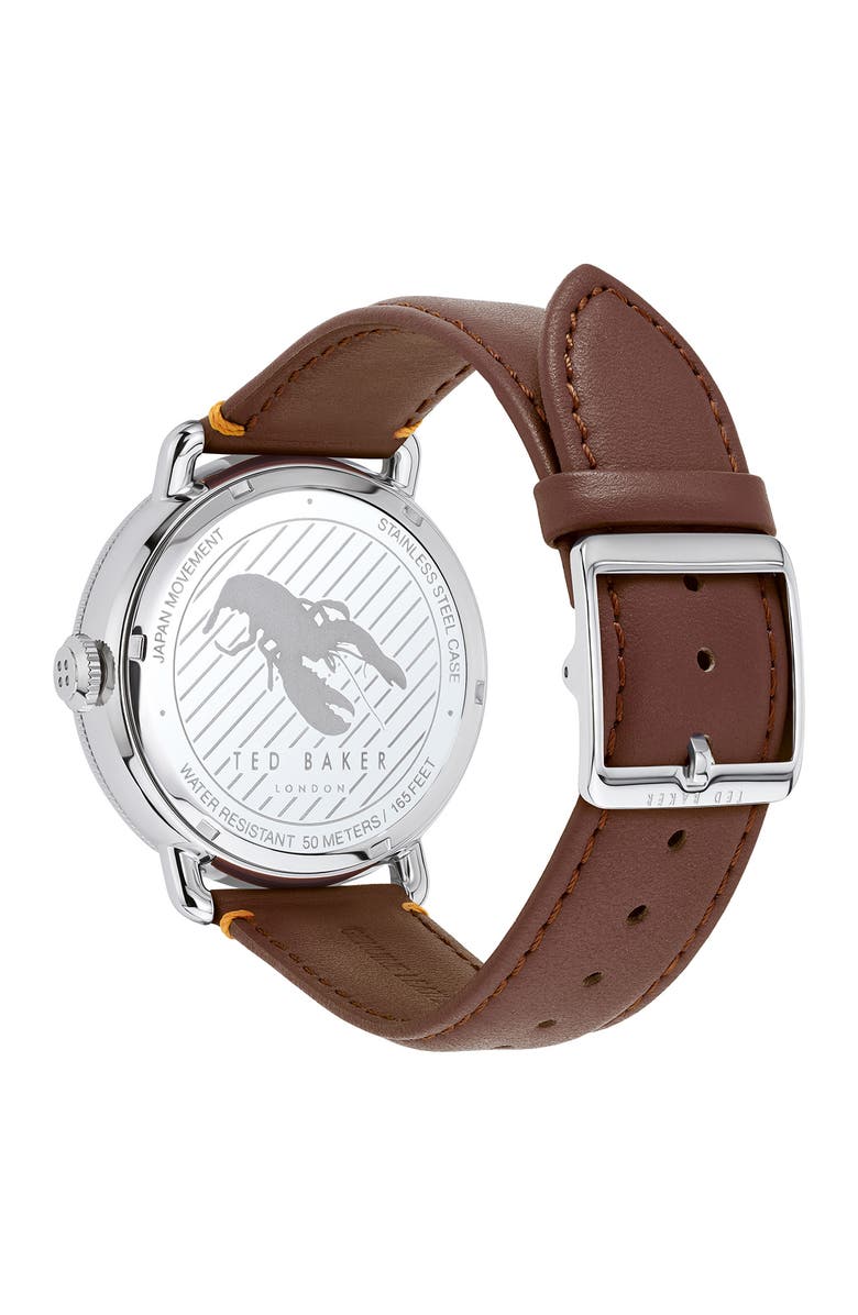 Ted Baker London Men's Margarit Leather Strap Watch, 46mm, Alternate, color,