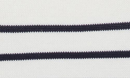 Vigoss Nautical Stripe Short Sleeve Sweater In White
