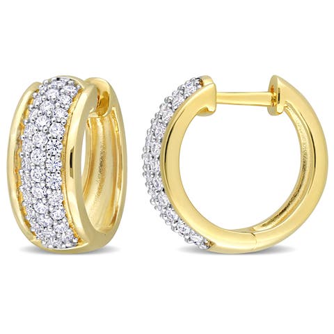Moissanite Triple Row Hoop Earrings