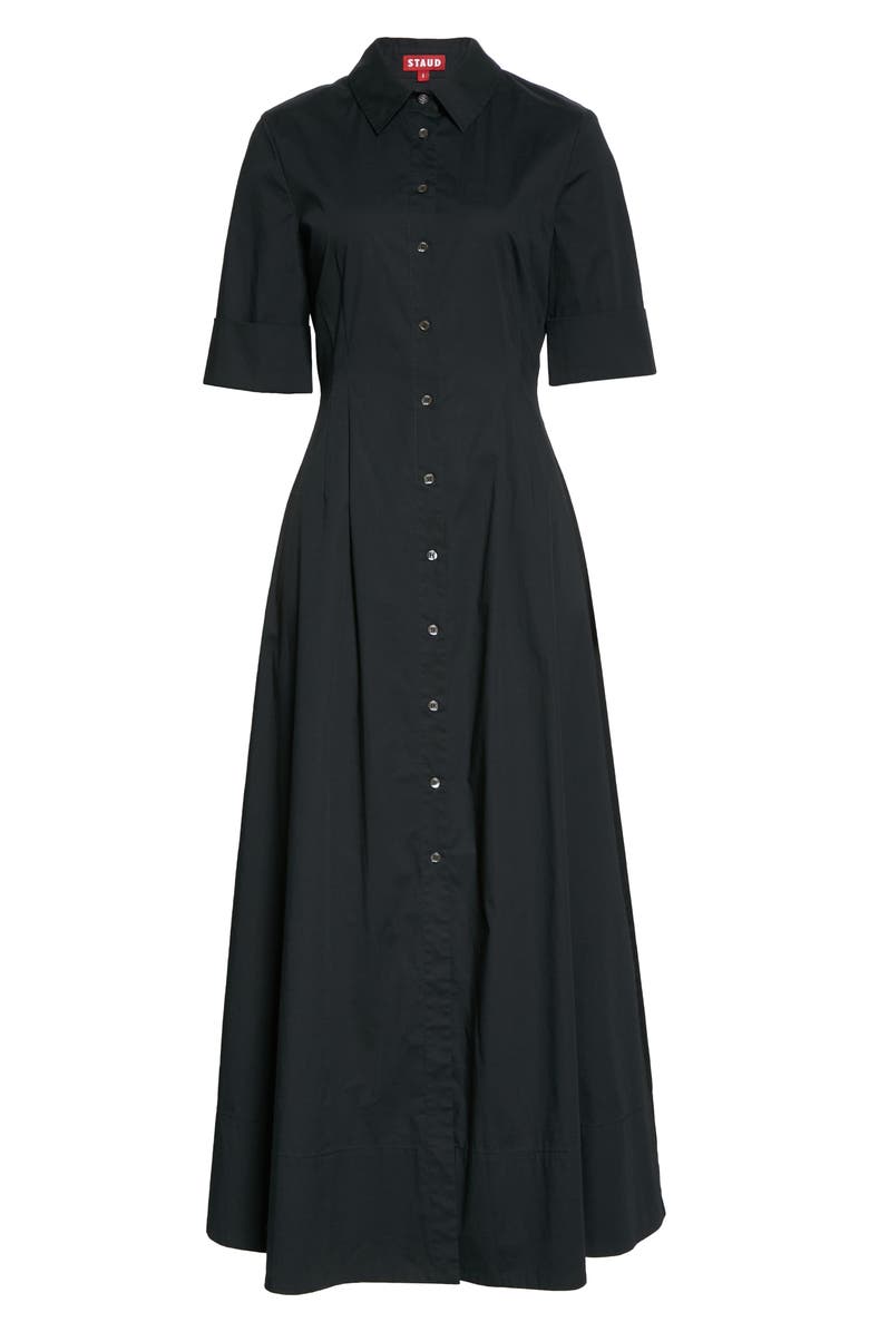 STAUD Joan A-Line Shirtdress, Alternate, color, Black