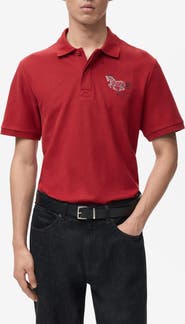 MANGO Embroidered Cotton Piqué Polo