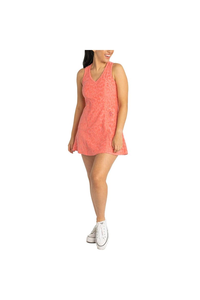 Women's Lusso Pink St. Louis Cardinals Tess Cheetah V-Neck Racerback Dress, Main, color, Pink