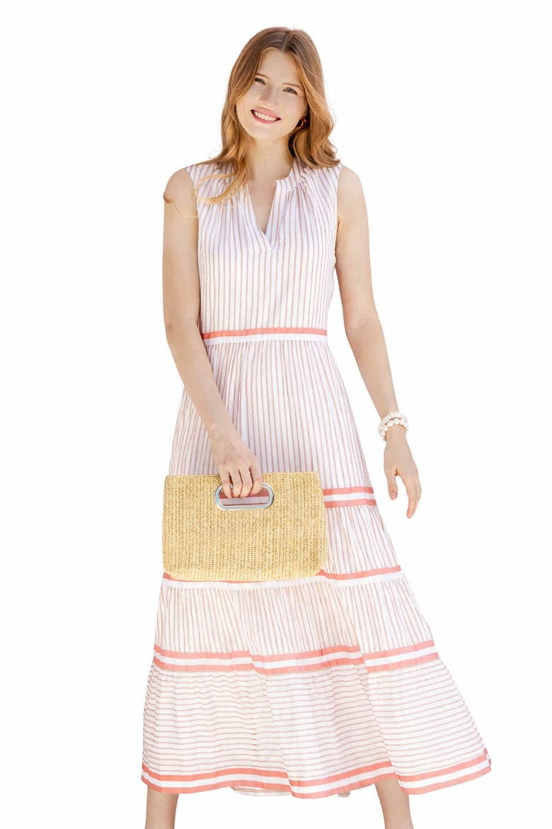 Sleeveless Tiered Maxi Dress, Main, color, Coast