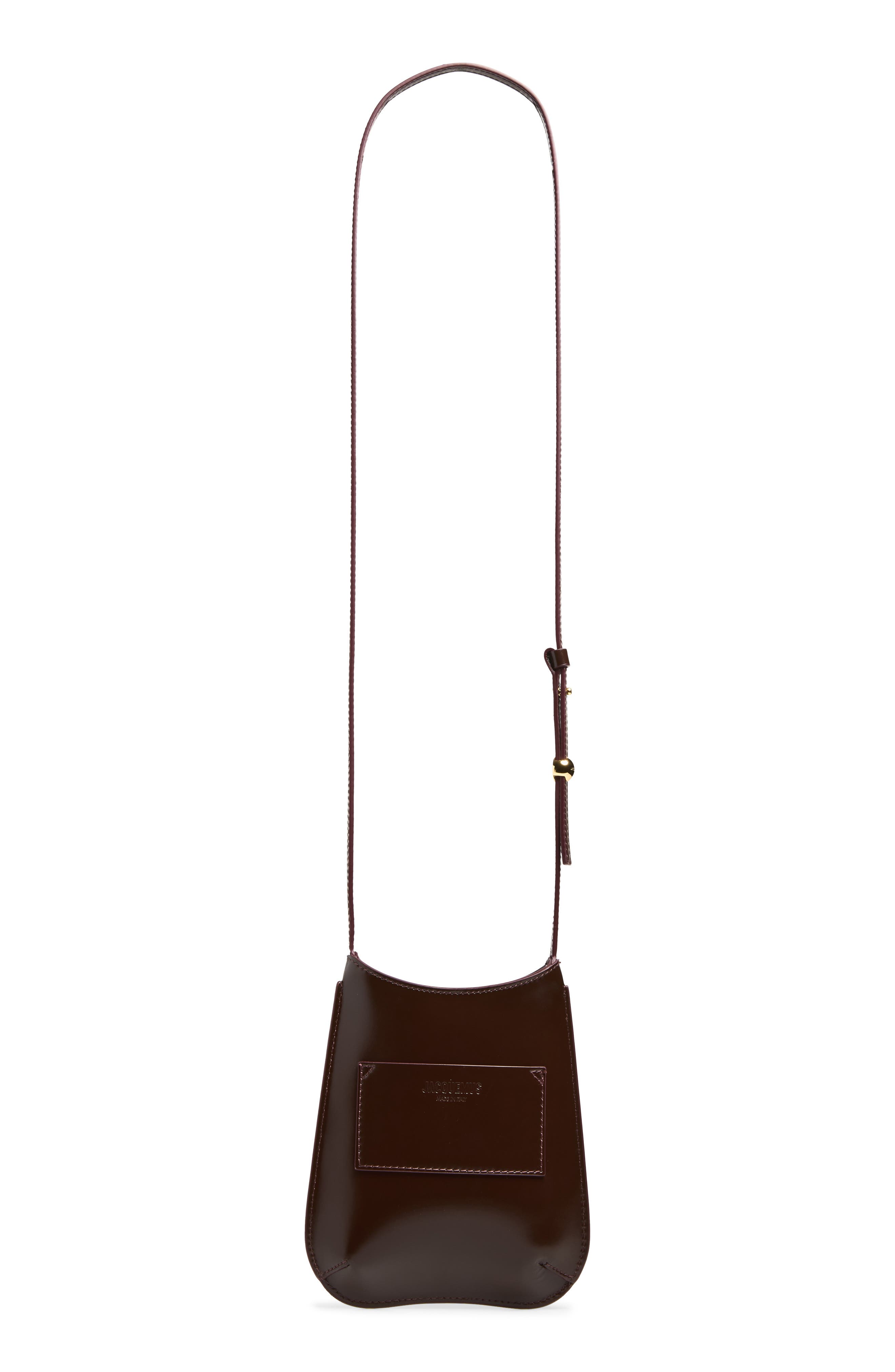 The Bisou Leather Phone Crossbody Bag, Alternate, color, DARK BURGUNDY