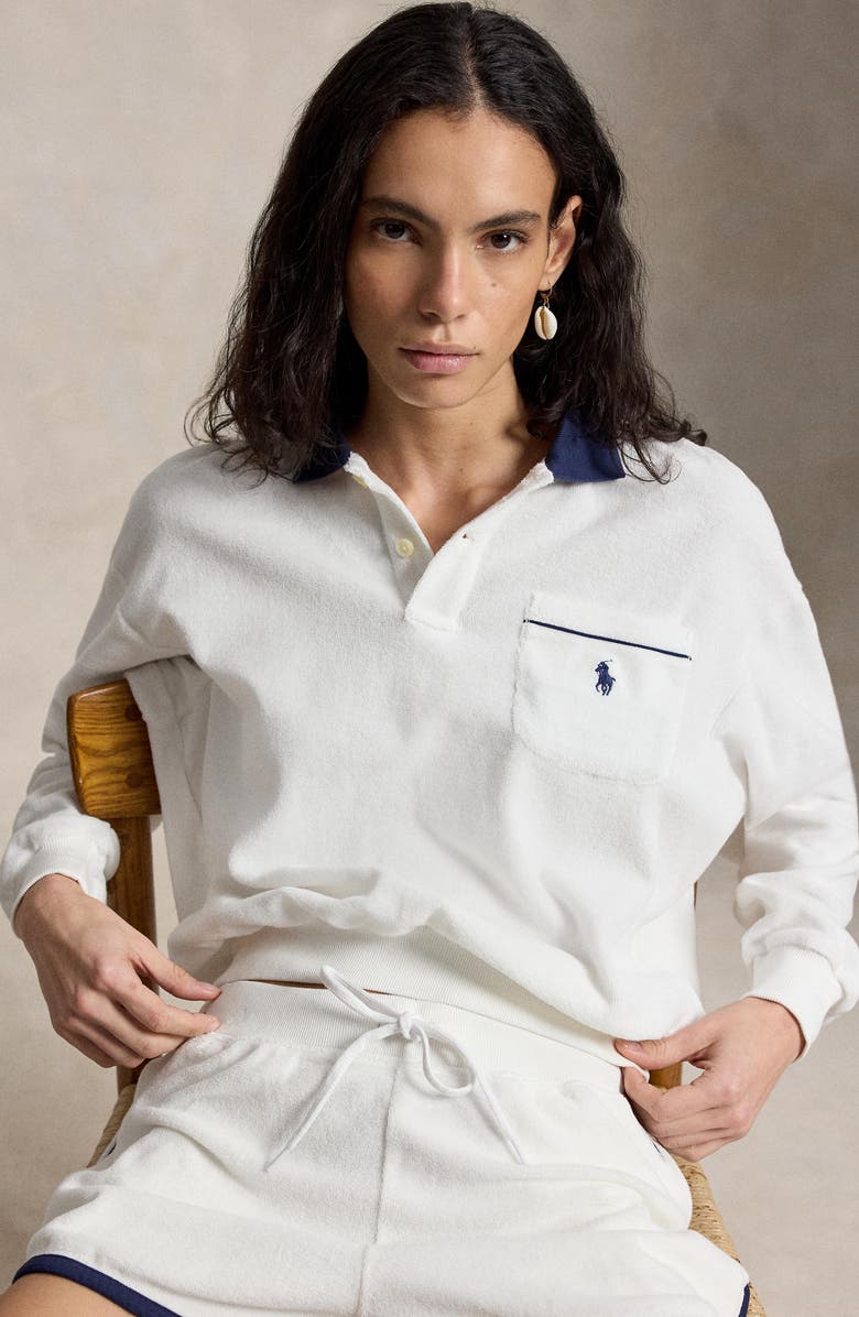 Polo Ralph Lauren Cotton Blend French Terry Sweatshirt, Alternate, color, White