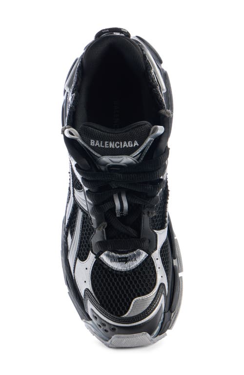 Balenciaga Mesh Runner Sneakers Embossed Size In Black