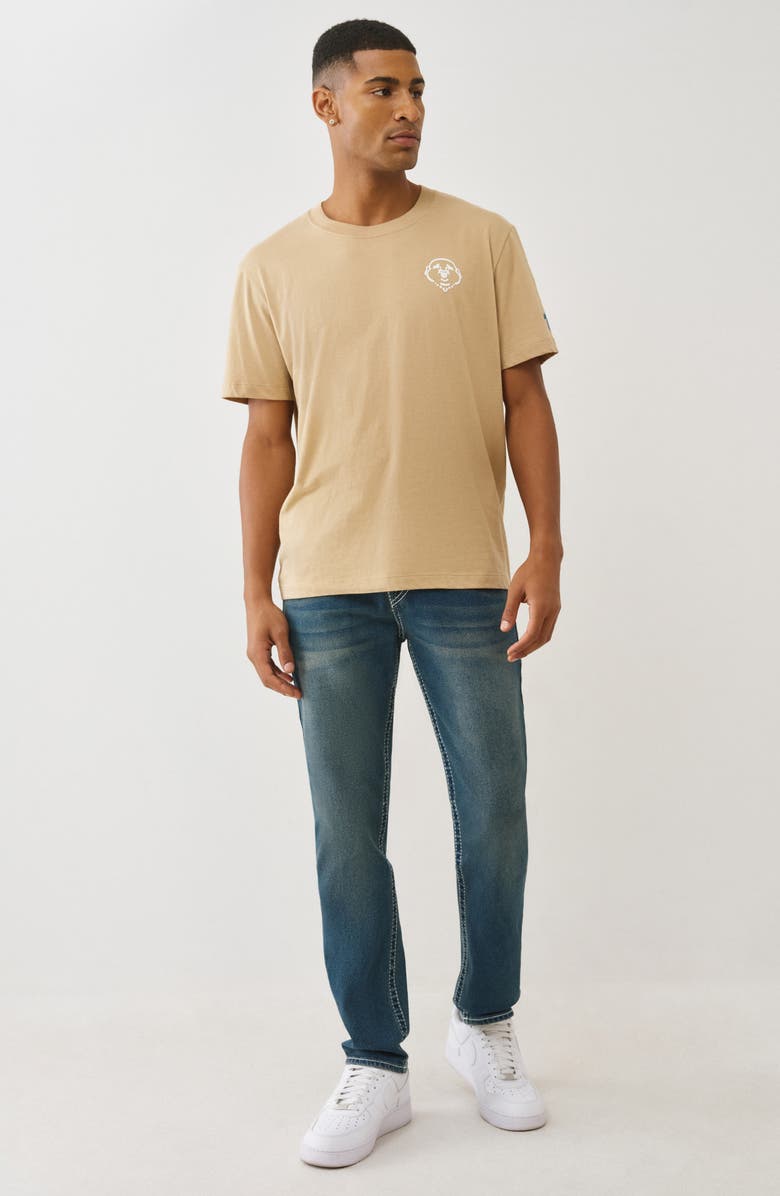 True Religion Geno Big T Flap Pocket Slim Leg Jeans, Alternate, color, Medium Toasted Cinnamon Wash