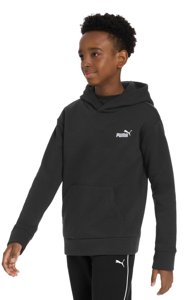 PUMA Kids' Essential Basics Fleece Pullover Hoodie, Alternate, color, Black