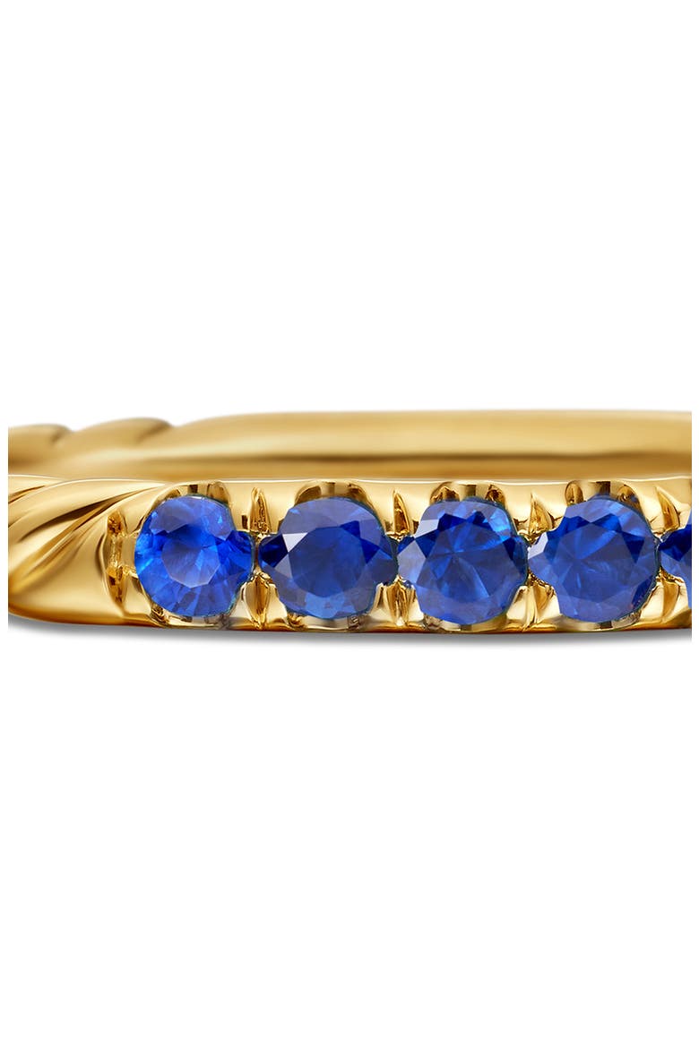 Cable Collectibles 18K Yellow Gold & Diamond Stackable Ring, 2mm, Alternate, color, BLUE SAPPHIRE