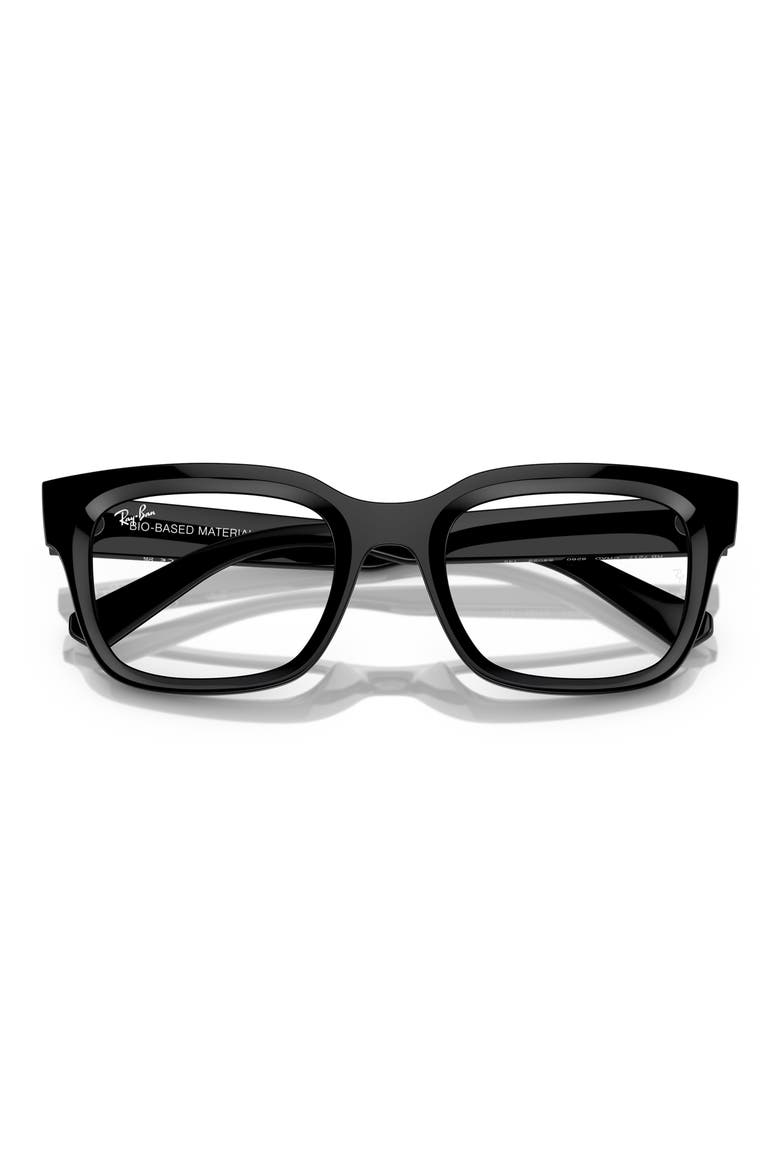 Chad 52mm Rectangular Optical Glasses, Alternate, color, BLACK
