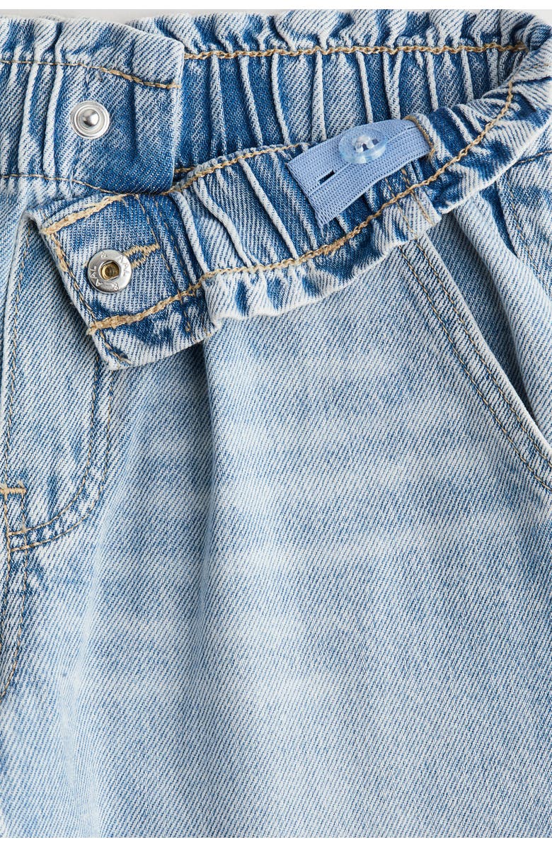 H&M Daisy wide leg paper-bag jeans, Alternate, color, Light Denim Blue