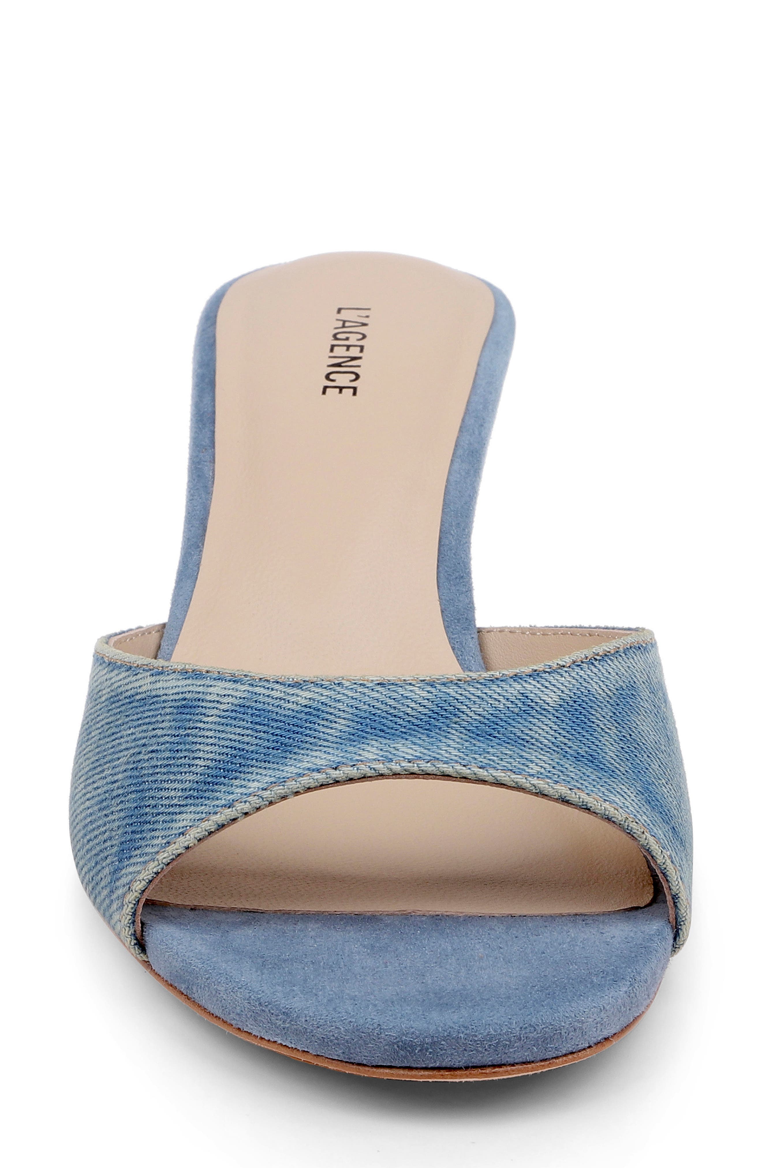 L'AGENCE Arleen Slide Sandal, Alternate, color, Light Denim