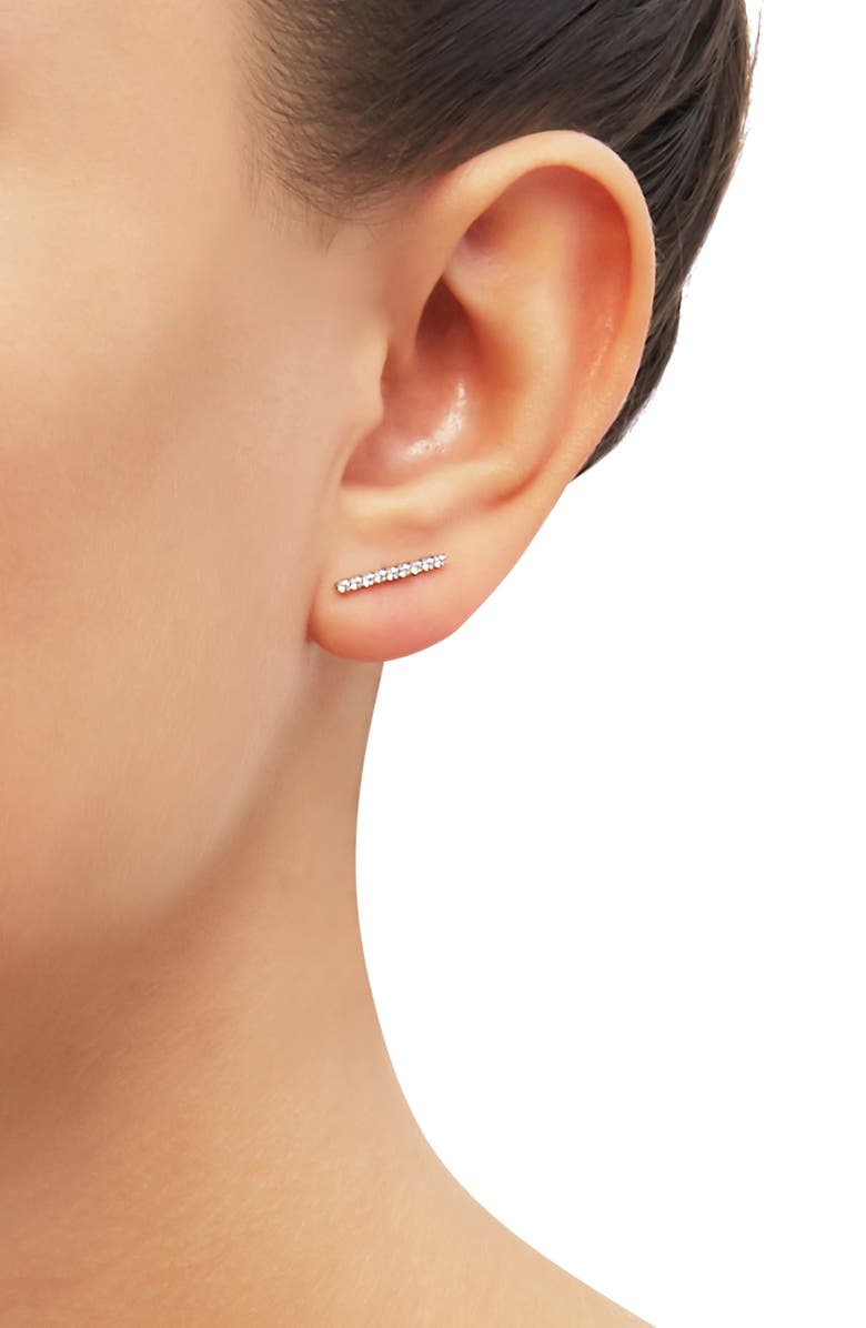 Frankie & Zoe 10K Yellow Gold Diamond Bar Stud Earrings, Alternate, color, Yellow Gold