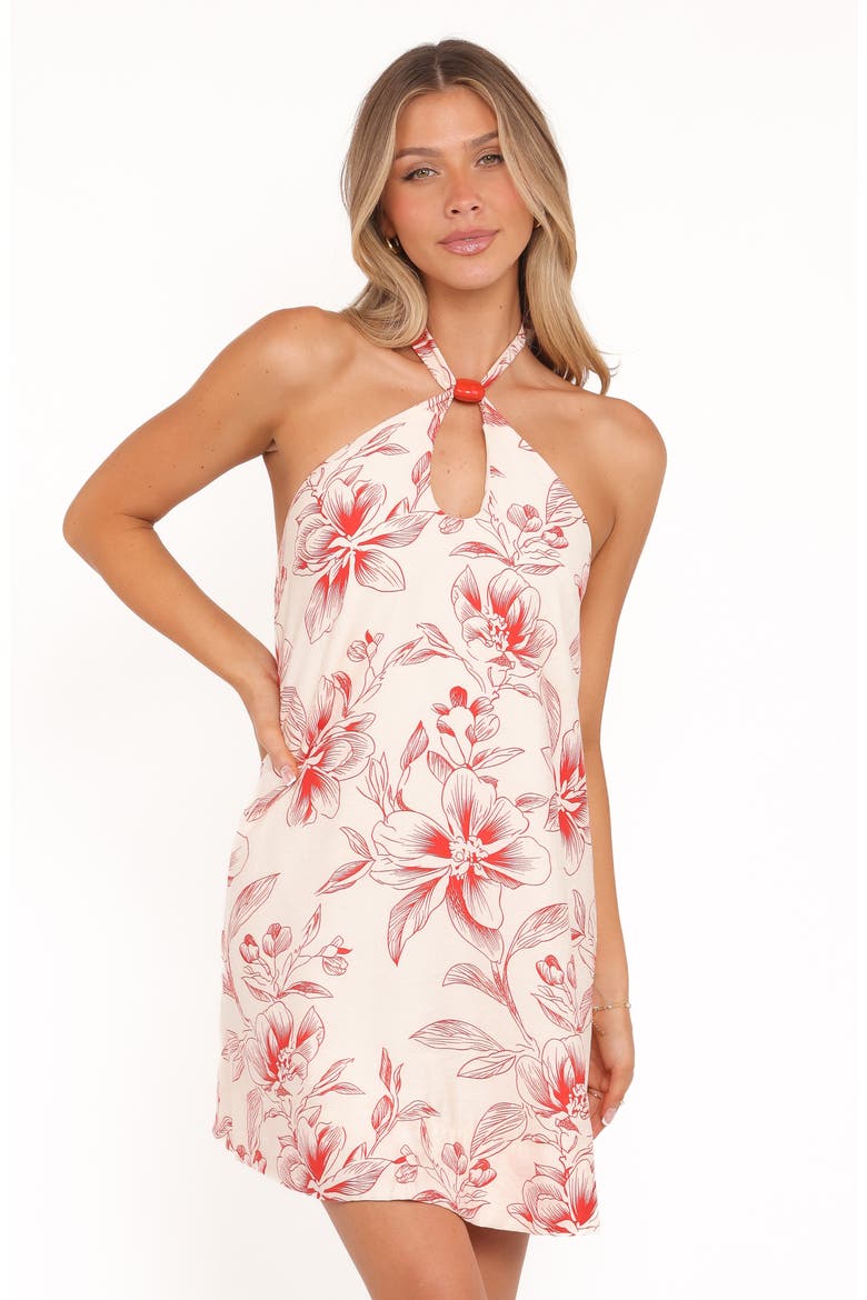 Elira Floral Minidress, Alternate, color, RED FLORAL