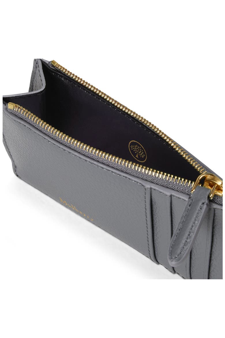 Continental Zip Leather Card Holder, Alternate, color, FOGGY GREY