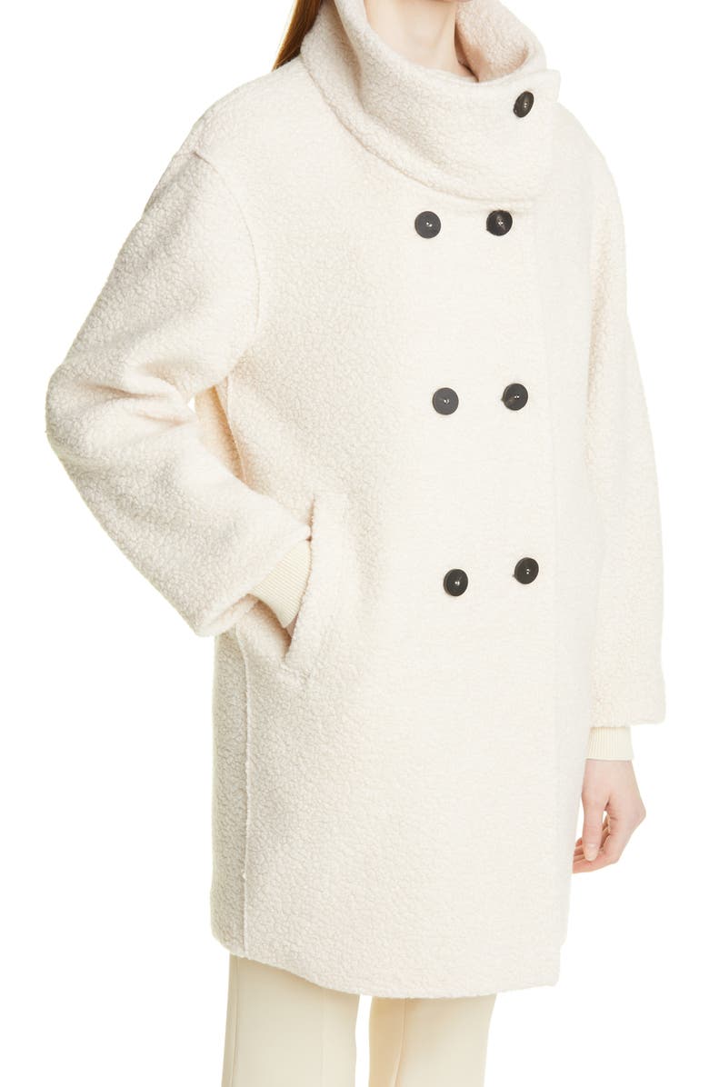 Harris Wharf London Funnel Neck Bouclé Coat, Alternate, color, 