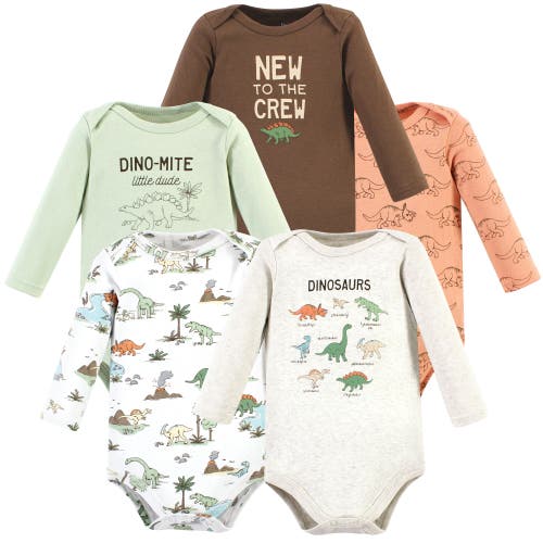 Hudson Baby Cotton Long-sleeve Bodysuits 5-pack In Multi