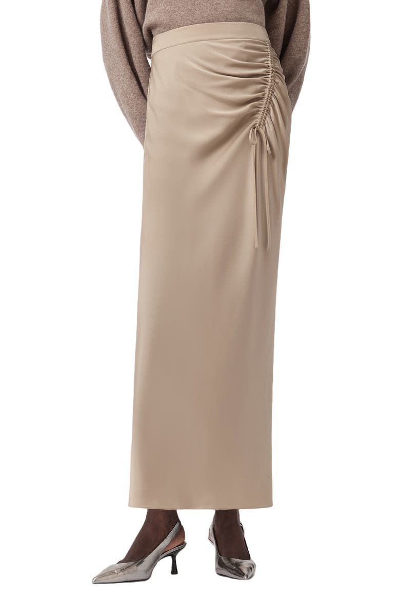Alexia Ruched Skirt, Main, color, TAUPE GREY