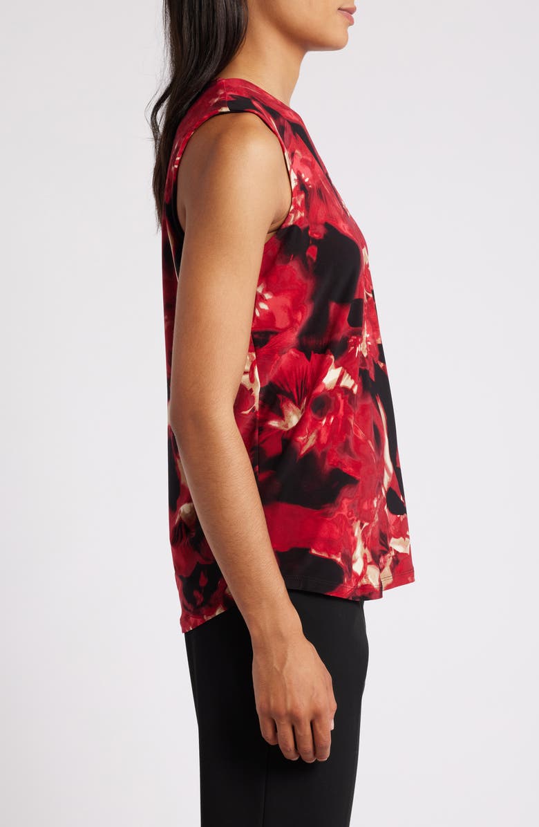 Anne Klein Floral Pleat Neck Shell, Alternate, color, 