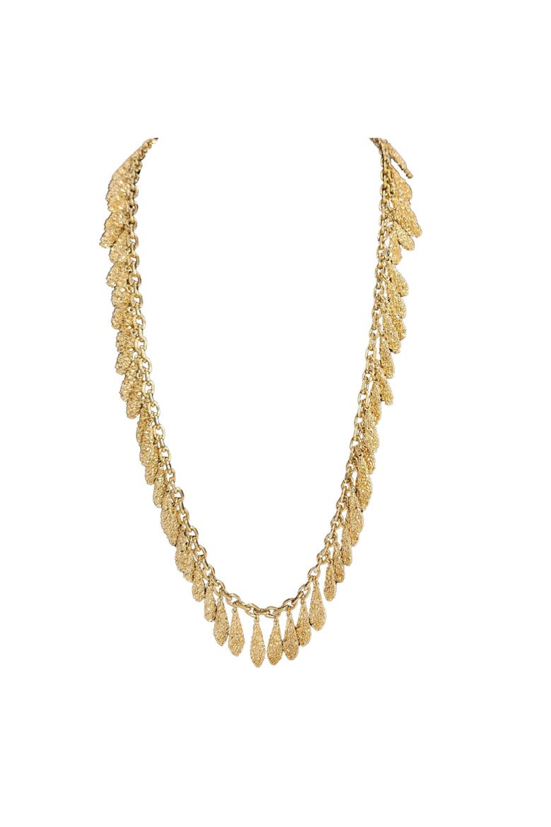Vintage Textured Station Necklace, Main, color, Gold