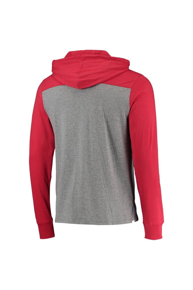 Men's '47 Heathered Gray/Red Washington Nationals Franklin Wooster Pullover Hoodie, Alternate, color, Heather Gray