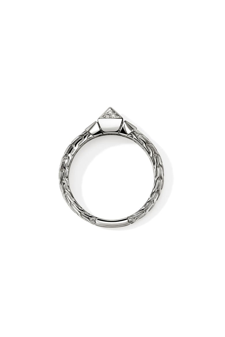 Icon Stud Ring with Pavé Diamonds, Alternate, color, SILVER