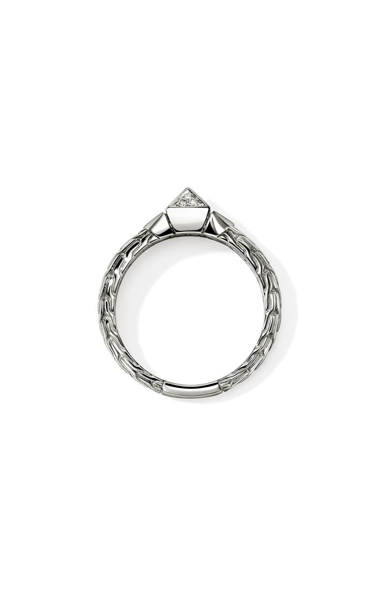 John Hardy Icon Stud Ring with Pavé Diamonds, Alternate, color, Silver