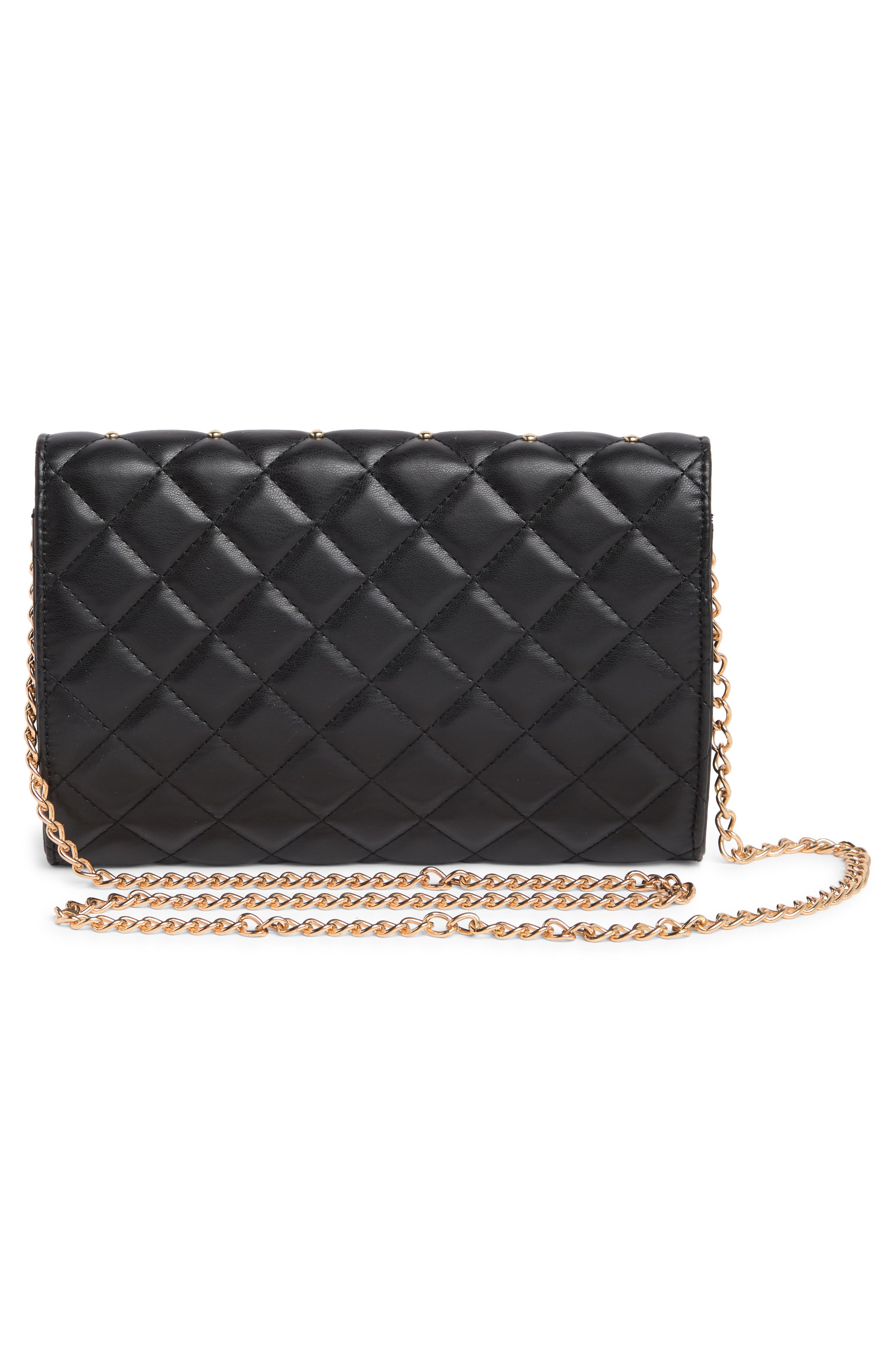 Badgley Mischka Collection Diamond Quilt Convertible Crossbody Bag, Alternate, color, Black